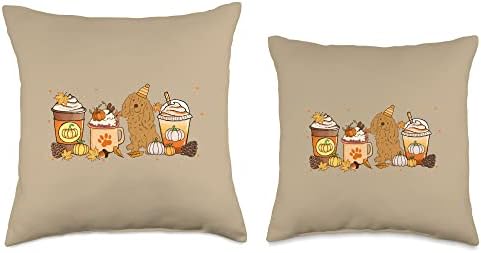 Cavalier Dog Coffee Lovers Pumpkin Spice Fall Thanksgiving Throw Pillow - Image 3