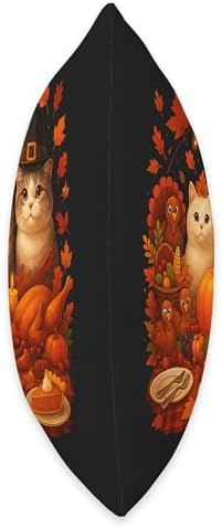 Fall Thanksgiving Cats Dinner Feast Vintage Fall Home Decor Throw Pillow - Image 2