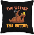 Funny Thanksgiving Gravy Lovers Turkey Dinner The Wetter The Better Fun Thanksgiving Turkey Basting Gravy Throw Pillow, 16x16, Multicolor by Unknown
