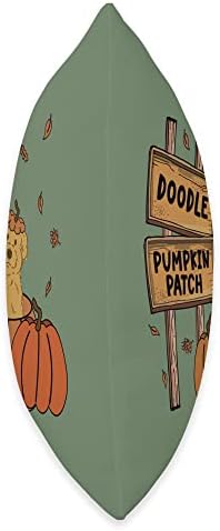 Goldendoodle Pumpkin Patch Dog Lovers Thanksgiving Halloween Throw Pillow - Image 2