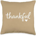 Thankful Script Heart, Thanksgiving Design for Fall & Turke Throw Pillow by Unknown