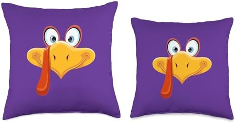 Thanksgiving Family Turkey Lover Outfits & Gifts Thanksgiving Turkey Face Matching Family Costume Boys Kids Throw Pillow, 16x16, Multicolor - Image 3