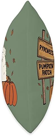 Great Pyrenees Pumpkin Patch Dog Thanksgiving Halloween Throw Pillow - Image 2