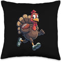 Thanksgiving Football Player Thanksgiving Football Turkey Throw Pillow by Unknown