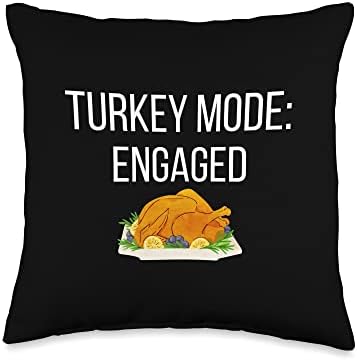 Turkey Mode Engaged for Thanksgiving Dinner Meal Family Throw Pillow by Unknown