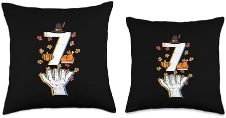 Number 7 Matching 67 Meme Thanksgiving 6 7 Men Women Kids Throw Pillow - Image 3