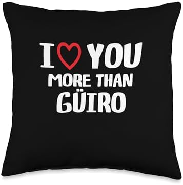 I heart You More than Güiro Thanksgiving I Love You More Than Güiro Shirt Funny Women Christmas Throw Pillow, 16x16, Multicolor by Unknown