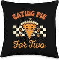Thanksgiving Pregnancy Eating Pie for 2 Announcement Women Throw Pillow by Unknown