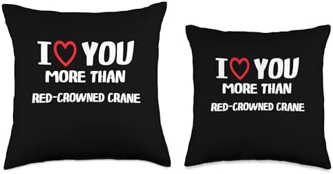 I Love You More than Redcrowned Crane Thanksgiving I Love You More Than Red-Crowned Crane Shirt Women Christmas Throw Pillow, 16x16, Multicolor - Image 3