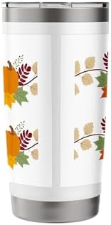 Fall Pumpkin Leaves Autumn Thanksgiving Home Office Travel Stainless Steel Insulated Tumbler - Image 4