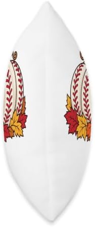 Baseball Pumpkin Thanksgiving Fall Autumn Leaves Boys Women Throw Pillow - Image 2