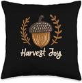 Harvest Joy Fall Vibes Autumn Thanksgiving Throw Pillow by Unknown