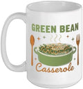 Green Bean Casserole Retro Thanksgiving Dinner Humor Ceramic Mug, White, 15oz by Unknown