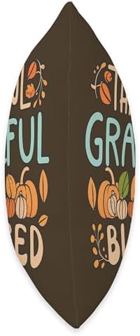 Fall Thankful Grateful Blessed Thanksgiving Family Pumpkin Throw Pillow, 16x16, Multicolor - Image 2