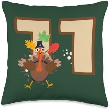 11th Birthday Thanksgiving Turkey Theme 11 Years Old Throw Pillow by Unknown