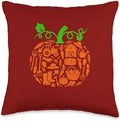 Farmer Tools Pumpkin Shape Thanksgiving Autumn Job Team Throw Pillow by Unknown