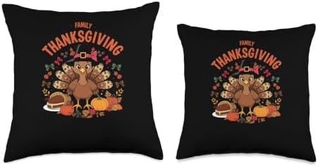 Matching Family Thanksgiving Crew 2026 Thankful Retro Turkey Throw Pillow - Image 3