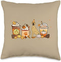 Great Dane Coffee Pumpkin Spice Dog Lovers Fall Thanksgiving Throw Pillow by Unknown