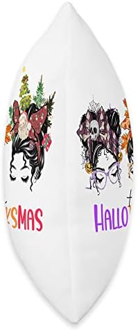 Happy Hallothanksmas Happy Halloween Thanksgiving Christmas Throw Pillow - Image 2