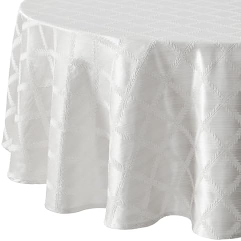 Lenox Laurel Leaf Tablecloth, White - 70" W x 104" L Oval - Image 2