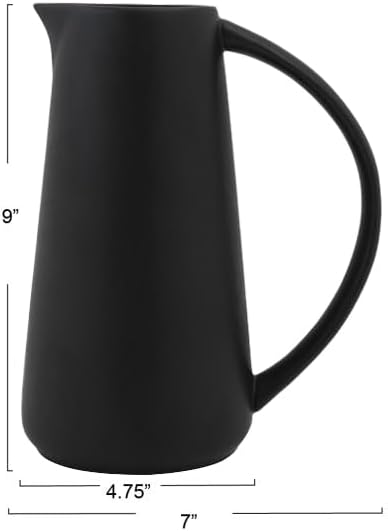 Bloomingville Black Stoneware Pitcher