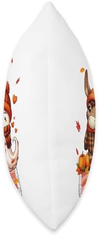 Mule with Boo Halloween Thanksgiving Fall Leaves Pumpkins Throw Pillow - Image 2