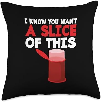 I Know You Want A Slice Thanksgiving Canned Cranberry Throw Pillow by Unknown