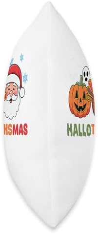 halloween thanksgiving christmas happy hallothanksmas gnome Throw Pillow - Image 2