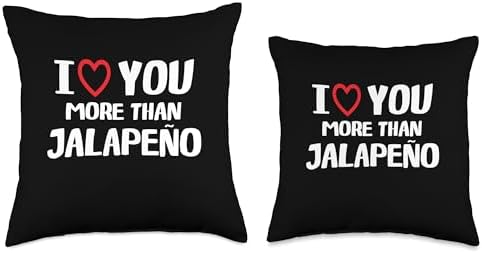I heart You More than jalapeño Thanksgiving I Love You More Than jalapeño Shirt Funny Women Christmas Throw Pillow, 16x16, Multicolor - Image 3