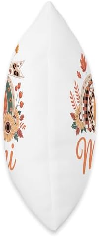 Mimi Thanksgiving Leopard Pumpkin Sunflower Coquette Bow Throw Pillow - Image 2