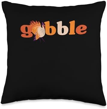 Thanksgiving Decor Turkey Bacon Pilgrim Costume Funny Thanksgiving Day Turkey Trot Fall Women Mens Gobble Throw Pillow, 16x16, Multicolor by Unknown