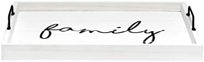Elegant Designs HG2000-WFM Decorative Wood Serving Tray w/Handles, 15.50" x 12", Family - Image 2