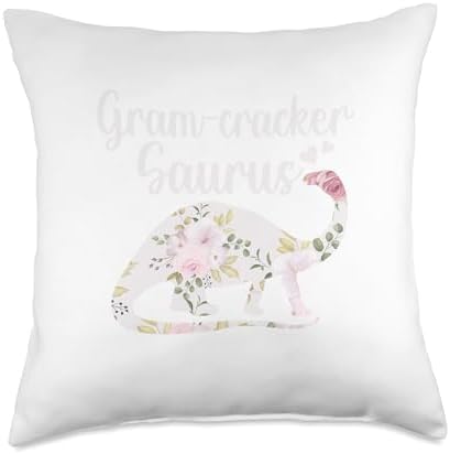 Gram-Cracker Saurus Grandma Mother's Day Thanksgiving Christ Throw Pillow by Unknown