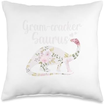 Gram-Cracker Saurus Grandma Mother's Day Thanksgiving Christ Throw Pillow by Unknown
