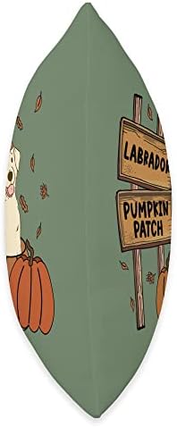 Labrador Pumpkin Patch Dog Lovers Thanksgiving Halloween Throw Pillow - Image 2