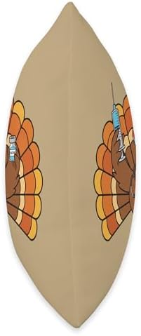 Doctor Thanksgiving Vaccinated Turkey Vaccine Season MD Hum Throw Pillow - Image 2