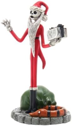 Department 56 Disney the Nightmare Before Christmas Village Accessories Jack Skellington Steals Christmas Figurine, 3.9 Inch, Multicolor (6003316)