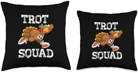 Turkey Trot Squad Thanksgiving Trot Race Women Men Kids Throw Pillow - Image 3