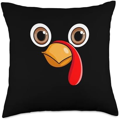 Pilgrim Costume Thanksgiving Shirt Turkey Meat Thanksgiving Day Turkey Face Funny Gobble Holiday Season Throw Pillow, 18x18, Multicolor by Unknown