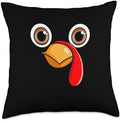 Pilgrim Costume Thanksgiving Shirt Turkey Meat Thanksgiving Day Turkey Face Funny Gobble Holiday Season Throw Pillow, 18x18, Multicolor by Unknown
