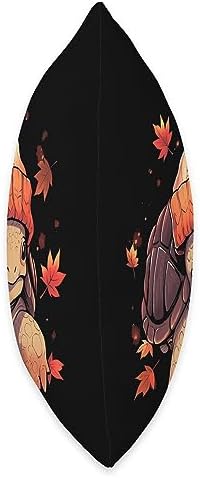 Fall Vibes Turtle Autumn Season Turtle Autumn Leaves Fall Season Thanksgiving Throw Pillow, 16x16, Multicolor - Image 2