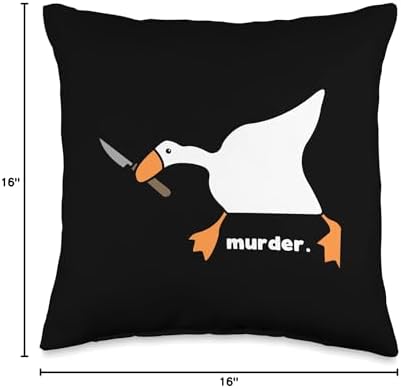 Funny Goose Murder Throw Pillow