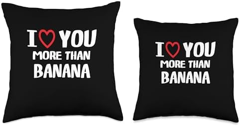 I heart You More than banana Thanksgiving I Love You More Than Banana Shirt Funny Women Christmas Throw Pillow, 18x18, Multicolor - Image 3