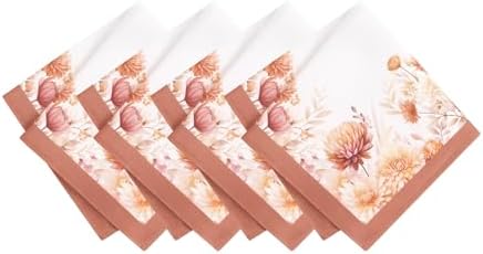 Autumn Blooms Napkins, Set of 4, Multicolor - 17" W x 17" L by Unknown