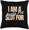 Apple Pie Slut Funny Thanksgiving Adult Humor Throw Pillow by Unknown