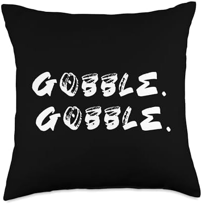 Gobble Gobble Turkey Thanksgiving Day Throw Pillow by Unknown
