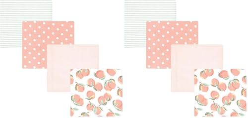 Hudson Baby Unisex Baby Cotton Flannel Receiving Blankets, Sweet Peach, One Size (Pack of 2) by HudsonBaby