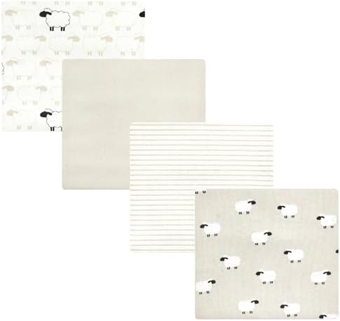 Hudson Baby Unisex Baby Cotton Flannel Receiving Blankets, Taupe Sheep, One Size by HudsonBaby