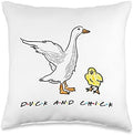 Duck And Chick Funny Quote Throw Pillow by Unknown
