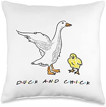 Duck And Chick Funny Quote Throw Pillow by Unknown